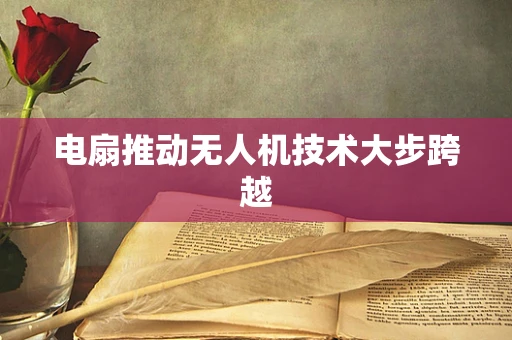 电扇推动无人机技术大步跨越