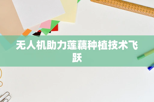 无人机助力莲藕种植技术飞跃