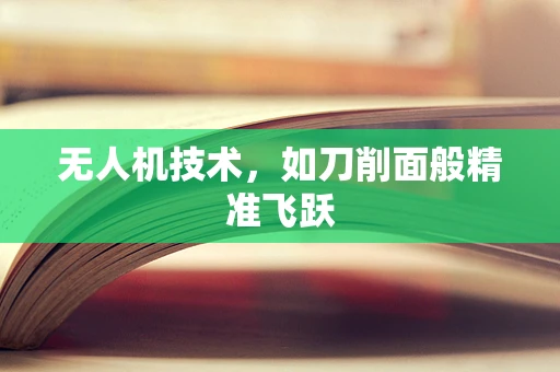 无人机技术，如刀削面般精准飞跃