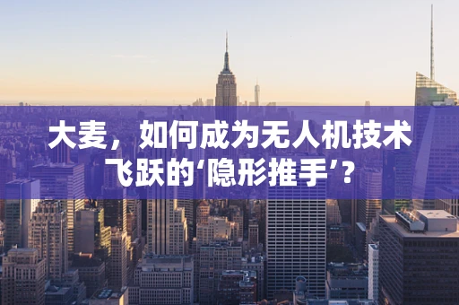 大麦，如何成为无人机技术飞跃的‘隐形推手’？