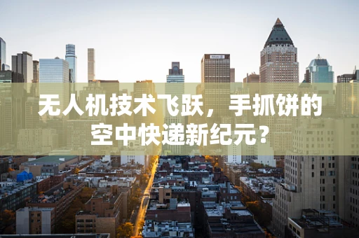 无人机技术飞跃，手抓饼的空中快递新纪元？