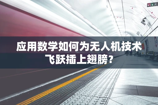 应用数学如何为无人机技术飞跃插上翅膀？