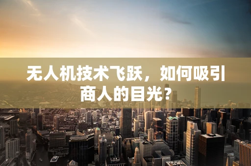 无人机技术飞跃，如何吸引商人的目光？