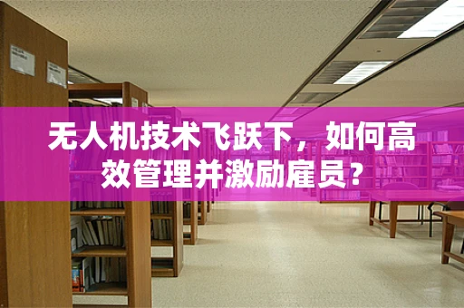 无人机技术飞跃下，如何高效管理并激励雇员？