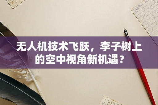 无人机技术飞跃，李子树上的空中视角新机遇？