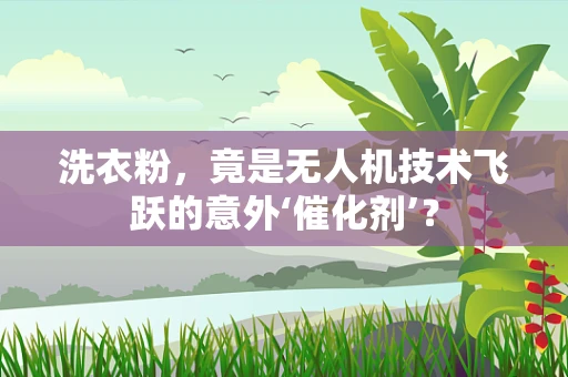 洗衣粉，竟是无人机技术飞跃的意外‘催化剂’？