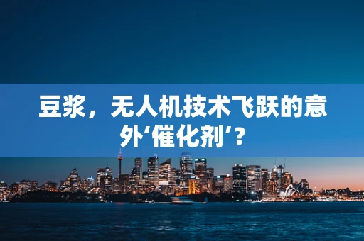 豆浆，无人机技术飞跃的意外‘催化剂’？