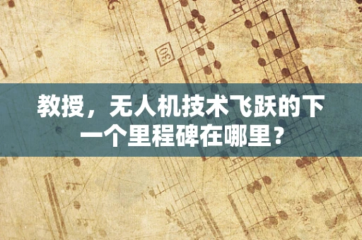 教授，无人机技术飞跃的下一个里程碑在哪里？
