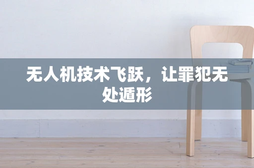 无人机技术飞跃，让罪犯无处遁形