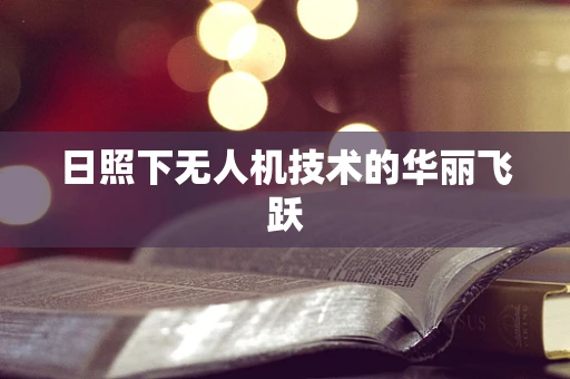 日照下无人机技术的华丽飞跃