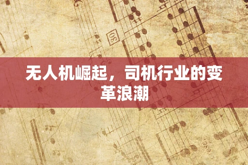 无人机崛起，司机行业的变革浪潮