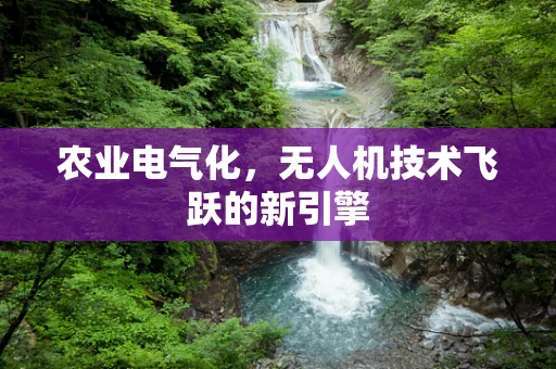 农业电气化，无人机技术飞跃的新引擎