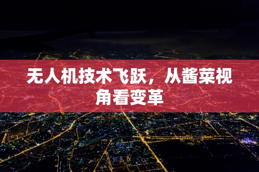 无人机技术飞跃，从酱菜视角看变革