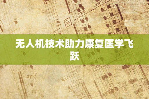 无人机技术助力康复医学飞跃