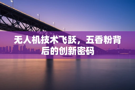 无人机技术飞跃，五香粉背后的创新密码