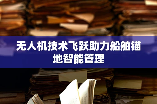 无人机技术飞跃助力船舶锚地智能管理