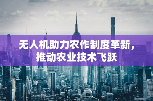 无人机助力农作制度革新，推动农业技术飞跃