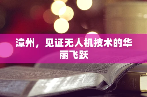 漳州，见证无人机技术的华丽飞跃
