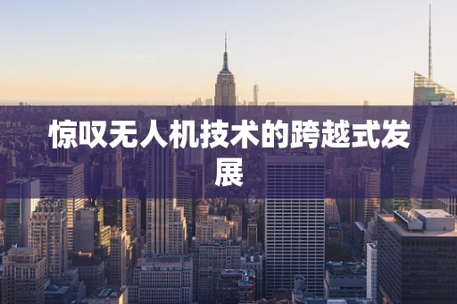 惊叹无人机技术的跨越式发展