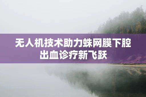 无人机技术助力蛛网膜下腔出血诊疗新飞跃