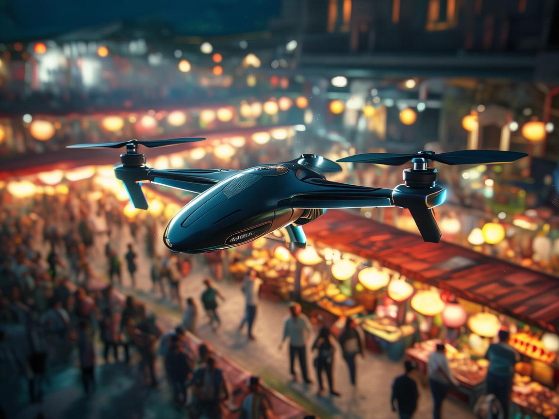 无人机点亮夜市，见证技术飞跃