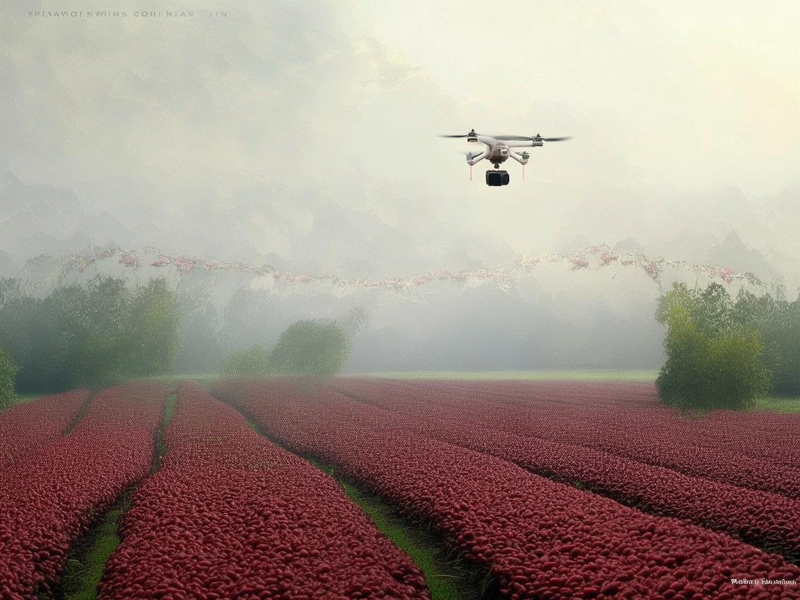 红豆寄情，无人机载相思飞跃